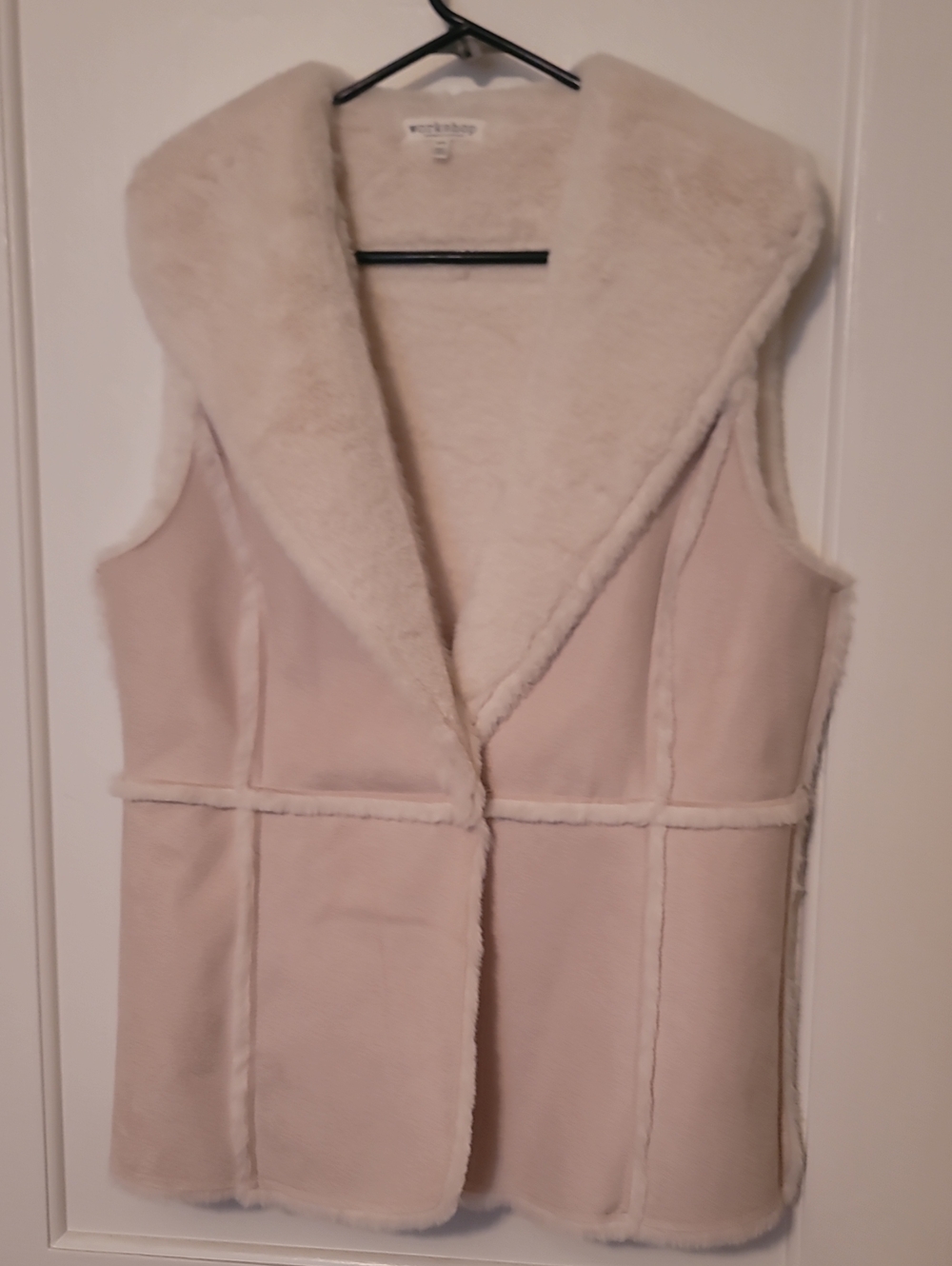 Workshop Republic Clothing Plush Faux Suede and Fur Vest